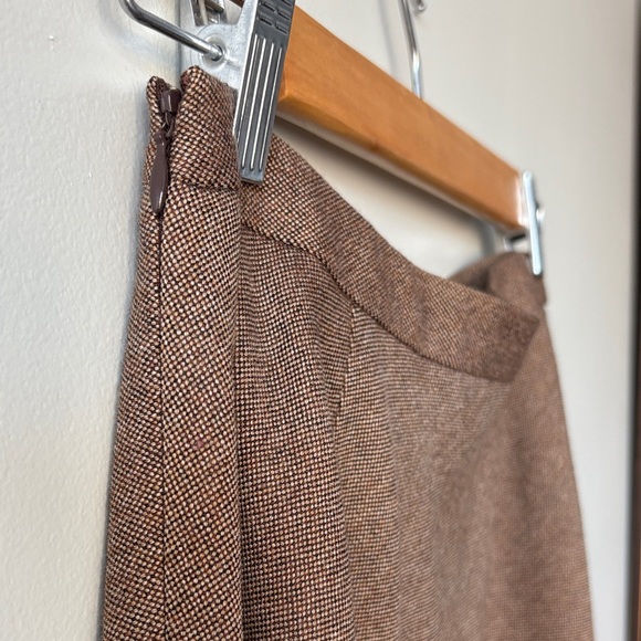 Classic A-Line Wool Skirt in Fawn Brown - Picture 3 of 5